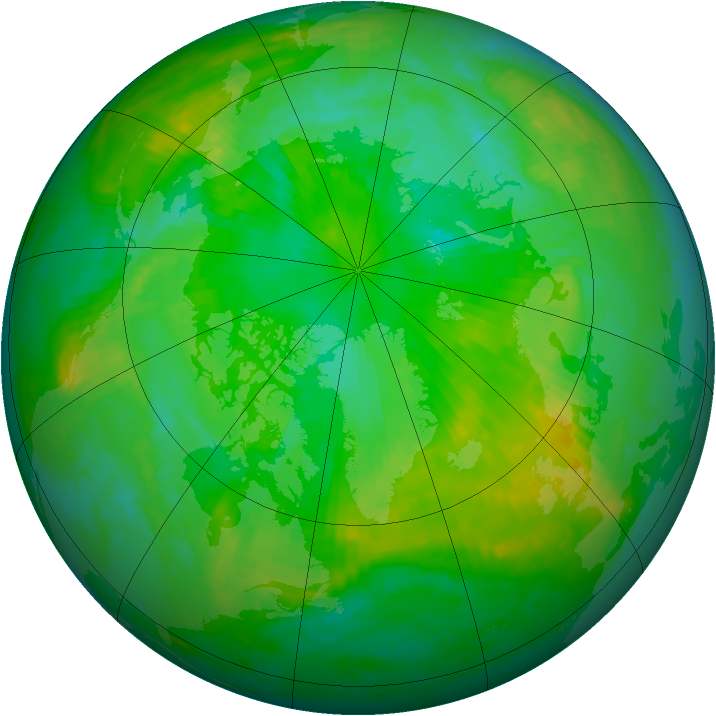 Arctic ozone map for 15 July 2001